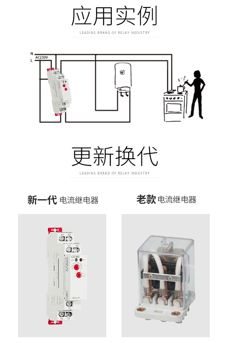應(yīng)用實(shí)例、新舊電流繼電器對(duì)比圖
