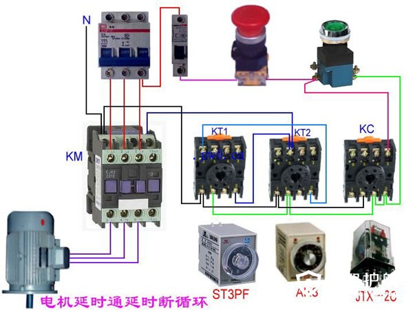 繼電器電機(jī)延時(shí)通延時(shí)斷循環(huán).jpg