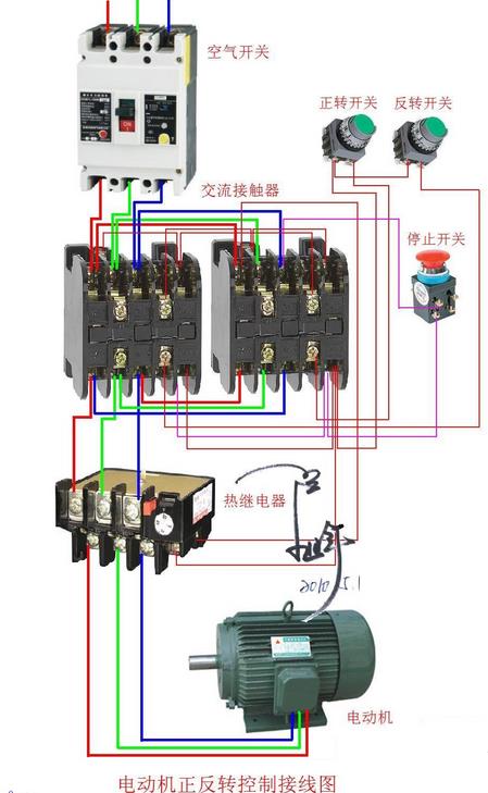 繼電器在電動(dòng)機(jī)正反轉(zhuǎn)控制接線圖.jpg